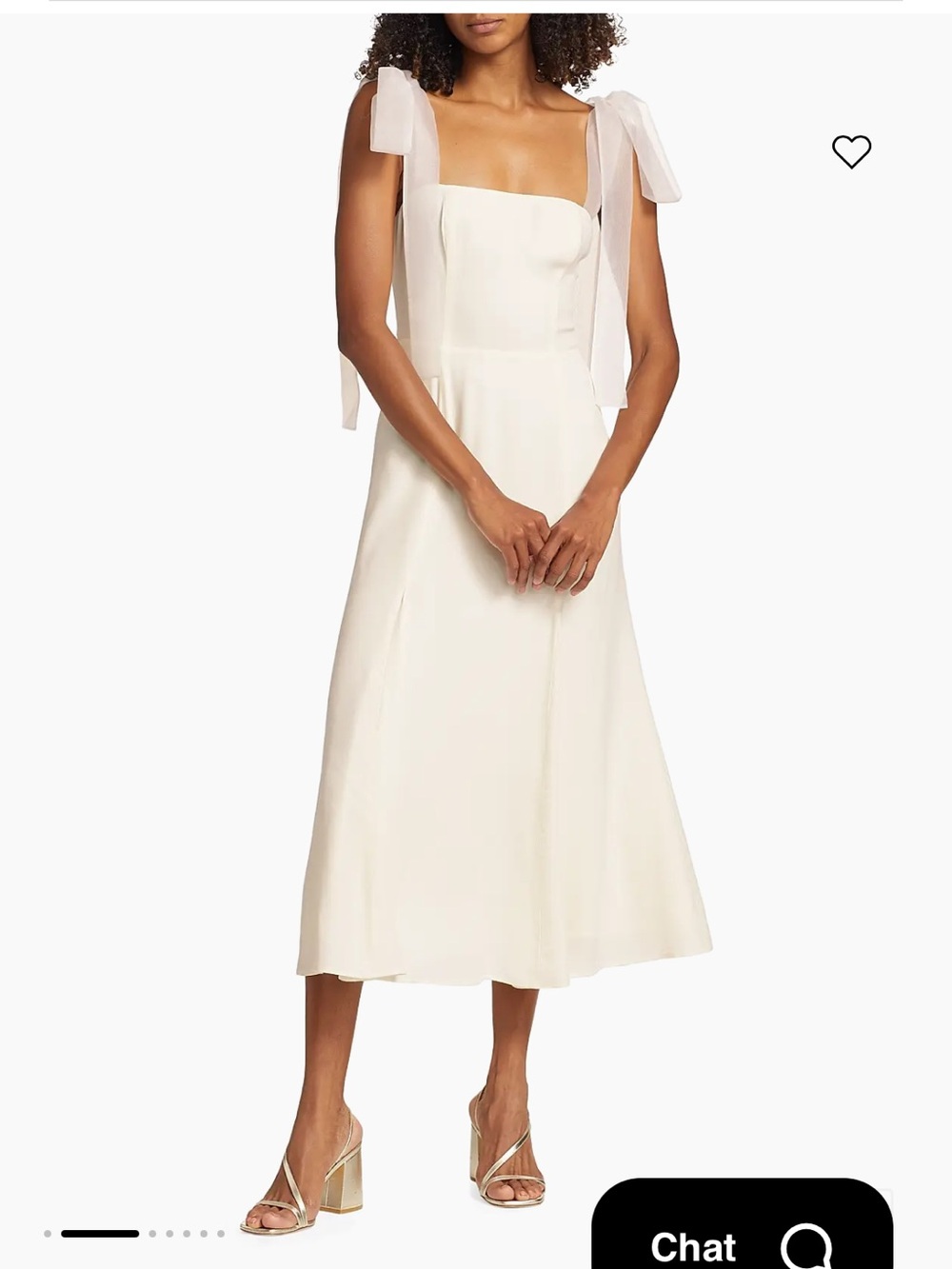 Reformation Kairo Cream Maxi Slip Dress with Sheer Shoulder Ties
